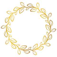 Beautiful gold leaves frame
