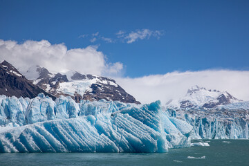 Huge iceberg swimming in front of Perito Moreno Glacier near El Calafate in Argentina