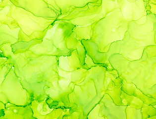 Abstract alcohol ink liquid luxury contemporary green background