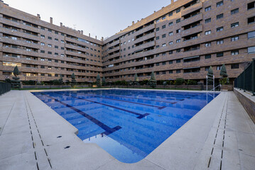 A large swimming pool with separate streets