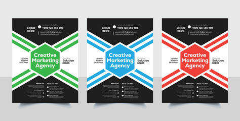 Marketing corporate business flyer design template vector illustration for promotional print item