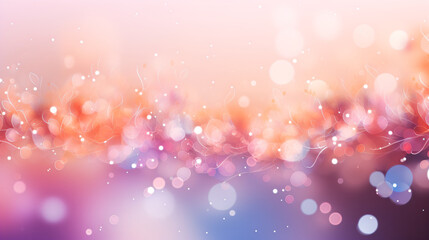 Colorful, abstract background featuring a serene gradient of pink to purple with scattered, glowing bokeh lights.
