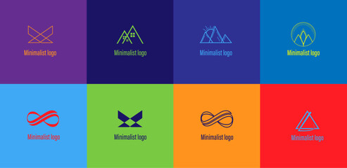 vector minimalist logo set of infographic elements 