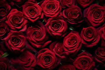 Red roses background, romantic valentine's day backdrop or greeting card