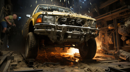 Rugged Road Warriors: Exploring the Vintage All-Terrain Adventure with Classic Wheels, generative AI