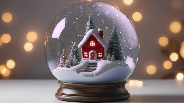 Snowing inside the Snow globe. The image is AI, the snow videl is real. I think the combination makes for an exceptional snow globe video.