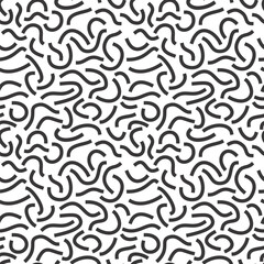 Black curved lines isolated on white background. Bold Squiggles.