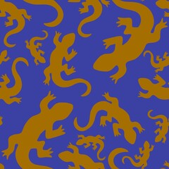 Summer cartoon animals seamless lizard pattern for wrapping paper and fabrics and linens and kids clothes print