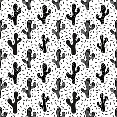 Summer floral seamless cactus pattern for fabrics and linens and wrapping paper and festive packaging