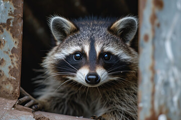Raccoon in a dumpster made with generative AI technology 
