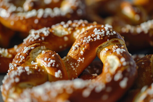 Warm Pretzel macro shot made with generative AI technology 