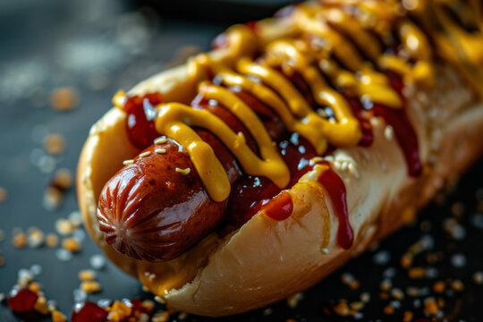 Condiments on a hot dog made with generative AI technology 