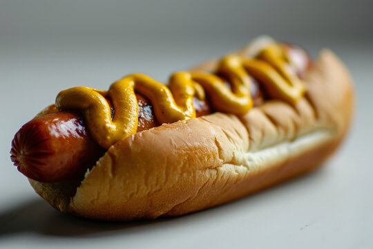 Mustard on a hotdog made with generative AI technology 