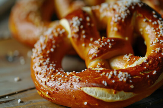 Soft Pretzel macro shot made with generative AI technology 