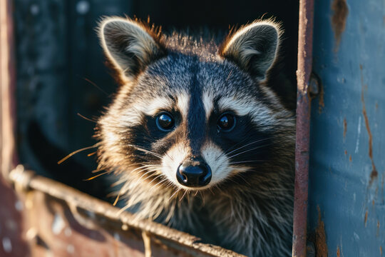Raccoon in the sunlight made with generative AI technology 