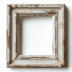 Vintage Grunge Rectangle Picture Frame Clipart on Plain White Background