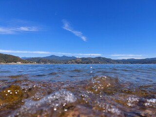 View to Valle de Bravo from Lake, State of Mexico, Mexico