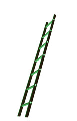 Side view dark green illustration ladder on isolated transparent background