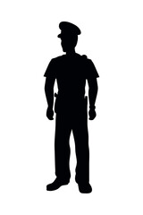 police silhouette standing