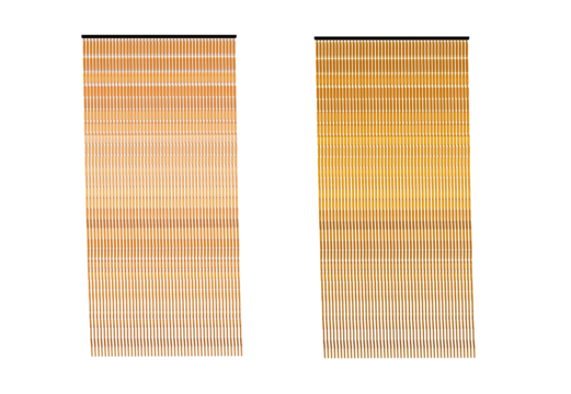 Bamboo door curtain on isolated transparent background