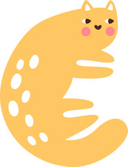 Fototapeta premium Cat Lying Abstract Doodle