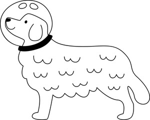 Dog Astronaut Outline