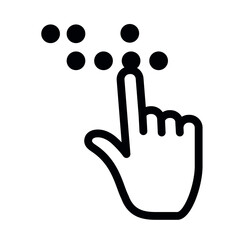 Obraz premium braille alphabet and hand