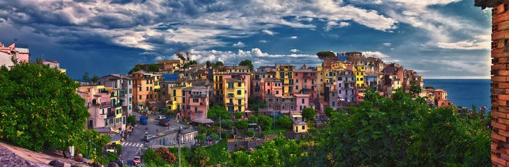 Foto op Aluminium Cinque Terre views from hiking trails of seaside villages on the Italian Riviera coastline. Liguria, Italy, Europe. 2023 Summer.  © Jeremy