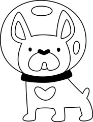 Dog Astronaut Outline