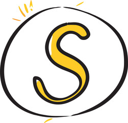 s logo, icon doodle fill
