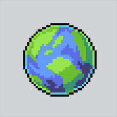 Pixel art illustration Earth Planet. Pixelated Earth. Planet Earth
pixelated for the pixel art game and icon for website and video game. old school retro.