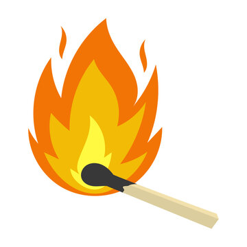 burning matchstick illustration