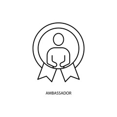 Ambassador concept line icon. Simple element illustration. Ambassador concept outline symbol design.