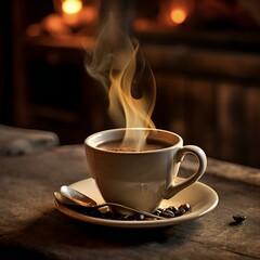 a cup of smoked coffee