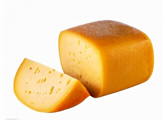 Gouda cheese isolated on white background