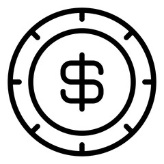 Dollar Line Icon Design Vector