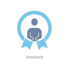 Ambassador concept line icon. Simple element illustration. Ambassador concept outline symbol design.