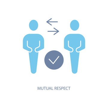 Mutual respect concept line icon. Simple element illustration. Mutual respect concept outline symbol design.