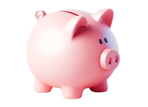 3D-rendered pink piggy bank, featuring charming details and presented in PNG format for versatile use. This asset adds a delightful touch of savings and whimsy to creative projects.