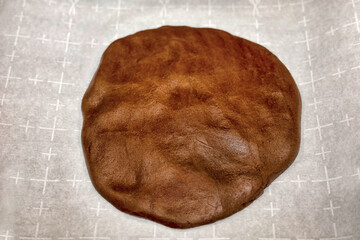 Gingerbread dough for making gingerbread man cookies or house for Christmas.