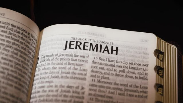 The Bible-The Old Testament Book of Jeremiah title page turn
