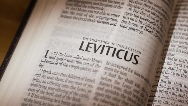 The Bible-The Old Testament Book of Leviticus title page turn