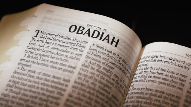 The Bible-The Old Testament Book of Obadiah title page turn