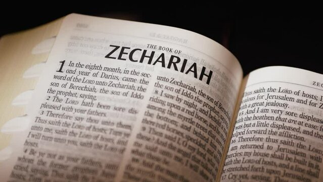 The Bible-The Old Testament Book of Zechariah title page turn