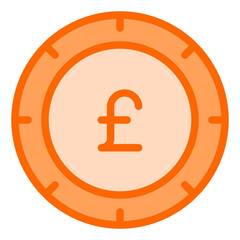 British Pound Dual Tone Icon Design Vector