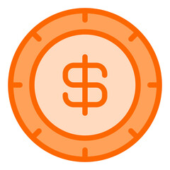 Dollar Dual Tone Icon Design Vector