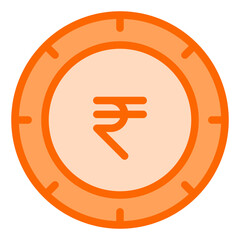 Indian Rupee Dual Tone Icon Design Vector
