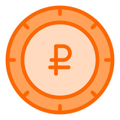 Russian Ruble Dual Tone Icon Design Vector