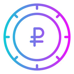 Russian Ruble Gradient Icon Design Vector
