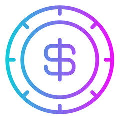 Dollar Gradient Icon Design Vector